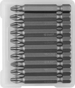ЗУБР 10 шт, PH2, 50 мм, кованые биты (26001-2-50-10) - 1