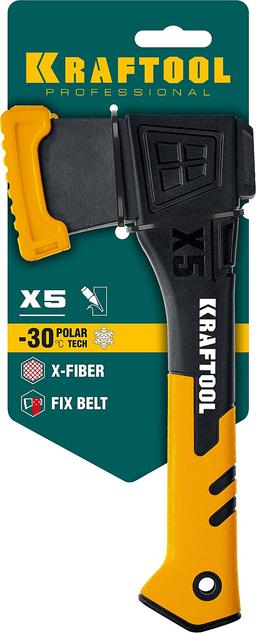 KRAFTOOL X5, 440/620 г, в чехле, 230 мм, универсальный топор (20660-05) - 2