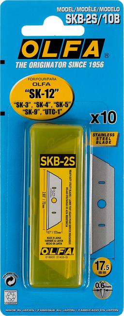 OLFA SK-12, 10 шт, 17.5 мм, из нержавеющей стали, трапециевидное лезвие (OL-SKB-2S/10B) - 2