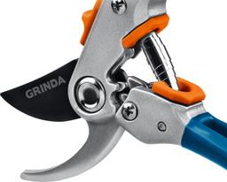 GRINDA P-51, 200 мм, закаленная сталь, шестерённая передача, двухкомпонентные рукоятки, покрытие ПВХ, плоскостной секатор, PROLine (423451_z01) - 4