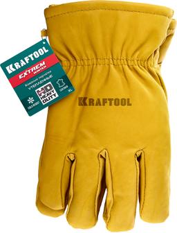 KRAFTOOL EXTREM WINTER, XL, утеплённые, от мех. воздействий, кожаные перчатки (1137-XL) - 2