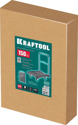 KRAFTOOL до 150 кг, платформа 68.0 х 49.5 см, складная рукоятка, складные колеса d 10 см, вес - 9.3 кг, платформенная тележка (38780-150) - 4