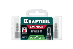 KRAFTOOL Impact TX 25, 25 мм, 10 шт, ударные биты (26195-25-25-S10) - 2