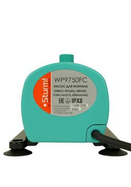 WP9750FC Насос фонтанный Sturm! 50Вт, 35л/м, напор 2.5м, глуб погруж 3м,10м. каб.,4 насадки - 8