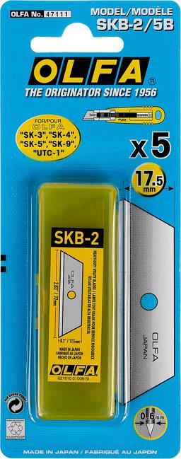 OLFA SK-4, 5 шт, 17.5 мм, из нержавеющей стали, трапециевидное лезвие (OL-SKB-2/5B) - 2