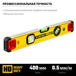 STAYER PRO STABIL, 400 мм, усиленный профиль, магнитный уровень с поворотным глазком, Professional (3480-040) - 3