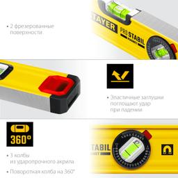 STAYER PRO STABIL, 400 мм, усиленный профиль, магнитный уровень с поворотным глазком, Professional (3480-040) - 5