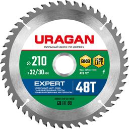 URAGAN Expert, 210 х 32/30 мм, 48Т, пильный диск по дереву (36802-210-32-48) - 1