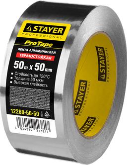 STAYER ProTape 50 мм, 50 м, до 120 °С, самоклеящаяся алюминиевая лента, Professional (12268-50-50) - 2