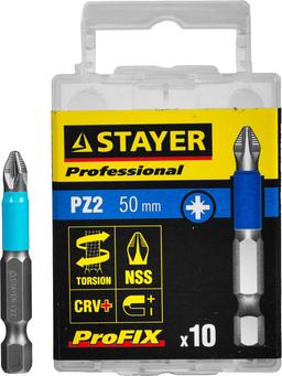 STAYER ProFix PZ2, 50 мм, 10 шт, набор бит, Professional (26223-2-50-10) - 1