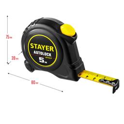 STAYER  AutoLock, 5 м х 19 мм, рулетка с автостопом (2-34126-05-19) - 6