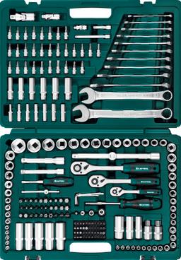 KRAFTOOL X Drive, 216 предм., (1/2"+3/8"+1/4"), универсальный набор инструмента (27888-H216) - 1
