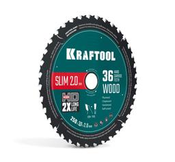 KRAFTOOL Slim wood cut 250 х 30 x 2.0 мм, 36Т, диск пильный по дереву, (36955-250-30-36) - 1