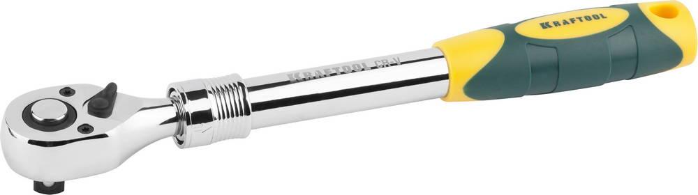 KRAFTOOL  1/2", 72 зубца, телескопическая трещотка для торцовых головок, Pro (27798-1/2)