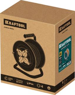 KRAFTOOL  ПВС 3х2.5 50м 4000Вт IP44,  Силовой удлинитель на стальной катушкеEXPERT (55089-50) - 3