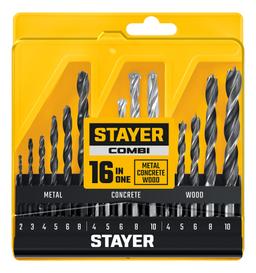 STAYER Combi 16 предметов, набор комбинированных сверл (29720-H16) - 2