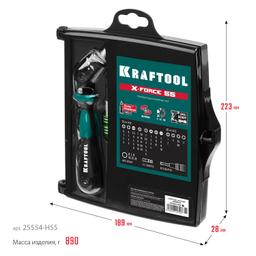 KRAFTOOL Expert-55, 55 предм., реверсивная отвертка с насадками (25554-H55) - 8