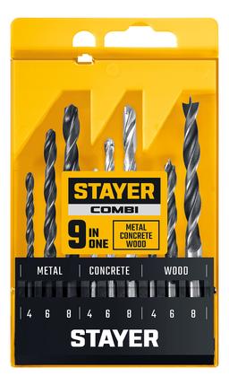 STAYER Combi 9 предметов, набор комбинированных сверл (29720-H9) - 2