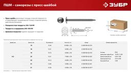 ЗУБР ПШМ 32 х 4.2 мм, саморез с пресс-шайбой, цинк, 16.12 кг (6000 шт.) (4-300190-42-032) - 6