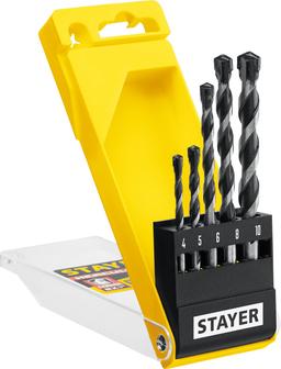 STAYER Hercules, 5 шт: d 4-5-6-8-10 мм, набор сверл по бетону, Professional (2915-H5) - 1