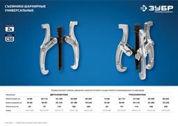 ЗУБР внешний d 20 - 110 мм, внутренний d 40 - 90 мм, шарнирный двухзахватный съемник, Профессионал (43315-070) - 8