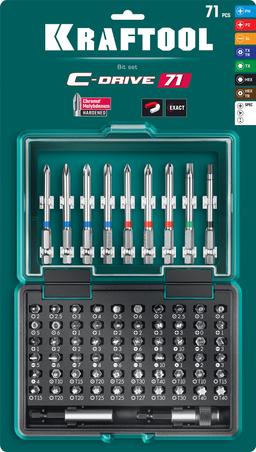 KRAFTOOL C-Drive 71, 71 шт, набор многофункциональных бит (26067-H71) - 2