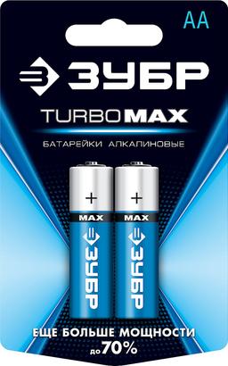 ЗУБР  TURBO-MAX, АА х 2, 1.5 В, алкалиновая батарейка (59206-2C) - 1