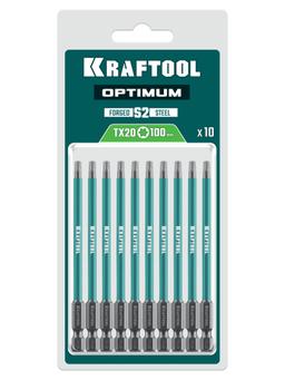 KRAFTOOL OPTIMUM TX 20, 100 мм, 10 шт, биты (26126-20-100-S10) - 2