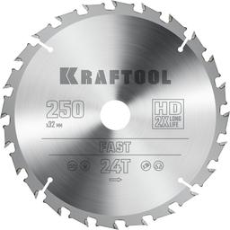 KRAFTOOL Fast, 250 х 32 мм, 24Т, пильный диск по дереву (36950-250-32) - 1