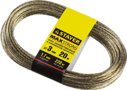 STAYER 20 м, d 3 мм, стальной, в полимерной оболочке, хозяйственный трос (50145-3) - 2