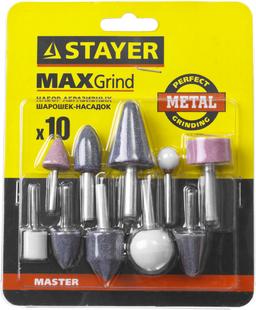 STAYER  10 предм., хвостовик d 3.2 / 6.0 мм, набор абразивных минишарошек-насадок (2989-H10) - 2