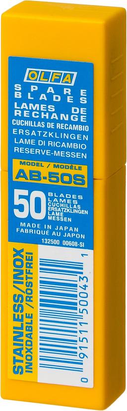 OLFA 9 х 80 х 0.38 мм, 50 шт, сегментированные лезвия (OL-AB-50S) - 5