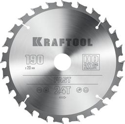 KRAFTOOL Fast, 190 х 20 мм, 24Т, пильный диск по дереву (36950-190-20) - 1