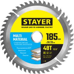 STAYER Multi Material, 185 x 30/20 мм, 48Т, супер чистый рез, пильный диск по алюминию (3685-185-30-48) - 1