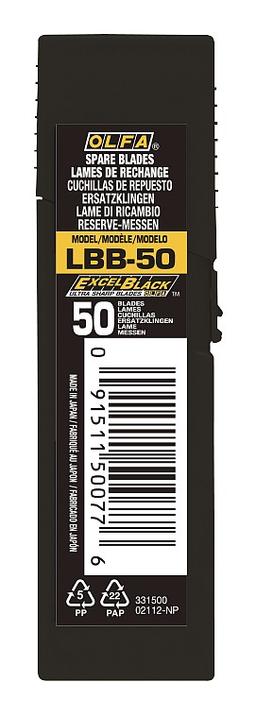 OLFA  EXCEL BLACK, 18 мм, 50 шт, в боксе, сегментированные лезвия (OL-LBB-50) - 2