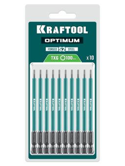 KRAFTOOL OPTIMUM TX 6, 100 мм, 10 шт, биты (26126-6-100-S10) - 2