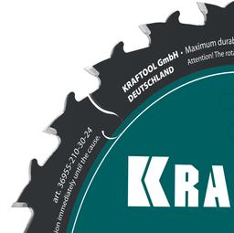 KRAFTOOL Slim wood cut 210 х 30 x 1.8 мм, 24Т, диск пильный по дереву, (36955-210-30-24) - 3