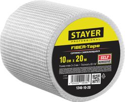 STAYER FIBER-Tape, 10 см х 20 м, 3 х 3 мм, самоклеящаяся серпянка, Professional (1246-10-20) - 1