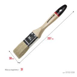 STAYER UNIVERSAL - EURO, 38 мм, 1.5", светлая натуральная щетина, деревянная ручка, все виды ЛКМ, плоская кисть (0102-038) - 2