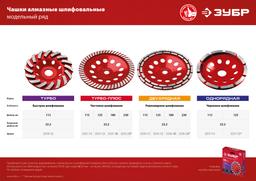 ЗУБР d 180 мм, двухрядная алмазная шлифовальная чашка (33376-180) - 6
