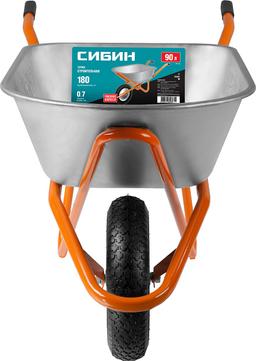 СИБИН СТ-12, 90 л, 180 кг, одноколесная, оцинкованная сталь, строительная тачка (39904) - 2