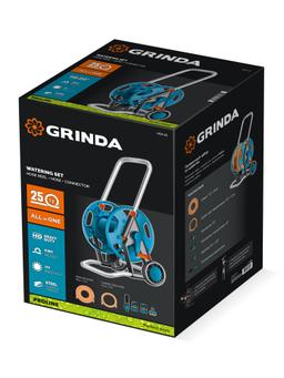 GRINDA HCK-25, шланг 25м x 1/2″, поливочный набор 4 предмета, усиленные колеса, телескопическая ручка, катушка со шлангом в комплект ProLine (428461) - 4
