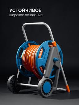 GRINDA HCK-25, шланг 25м x 1/2″, поливочный набор 4 предмета, усиленные колеса, телескопическая ручка, катушка со шлангом в комплект ProLine (428461) - 10