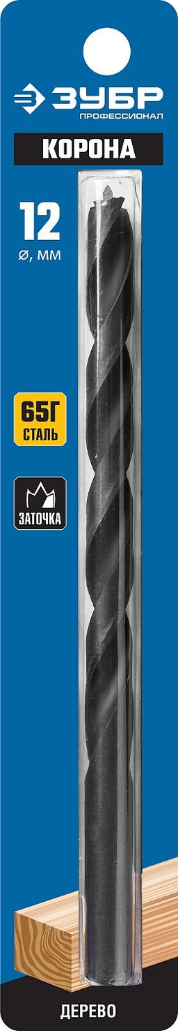 ЗУБР d 12 x 200/150 мм, М-образная заточка, спиральное сверло по дереву, Профессионал (29421-200-12) - 2