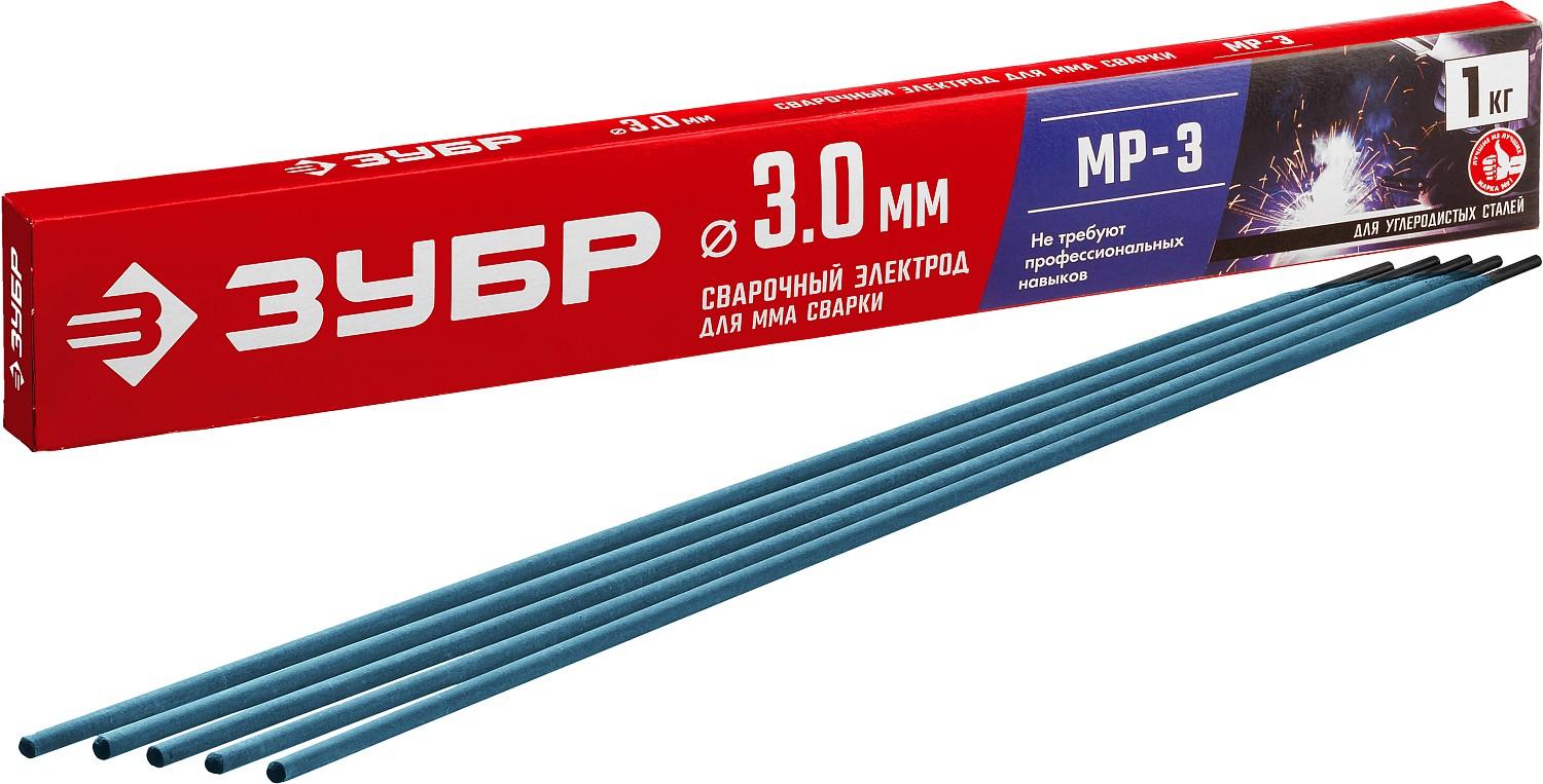 ЗУБР  Д 3.0 х 350 мм, 1 кг в коробке, МР-3 рутиловый, электрод сварочный (40011-3.0)