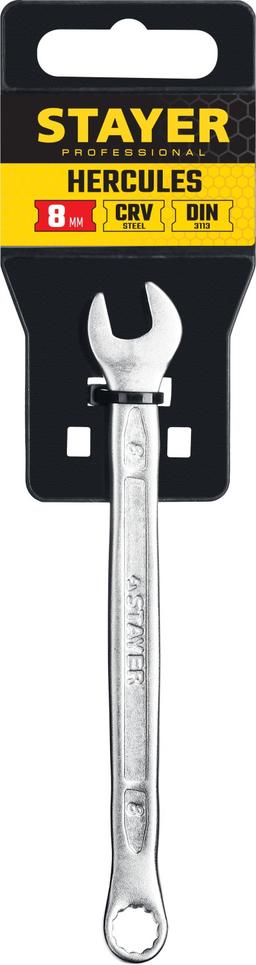 STAYER HERCULES, 8 мм, комбинированный гаечный ключ, Professional (27081-08) - 2