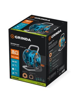 GRINDA HRK-25, шланг 25м x 1/2″, поливочный набор 4 предмета, стальные опоры, катушка со шлангом в комплекте ProLine (428460) - 3