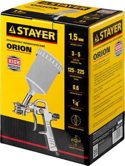 STAYER  ORION G, 1.5 мм, пневматический краскопульт с верхним бачком (06471-1.5) - 2