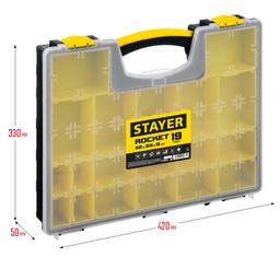 STAYER ROCKET-19, 420 x 330 x 50 мм, (16.5"), пластиковый органайзер с 19 съемными лотками (2-38032) - 6