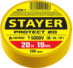 STAYER  PROTECT-20, 19 мм х 20 м, 5 000 В, желтая, изолента ПВХ, Professional (12292-Y) - 1